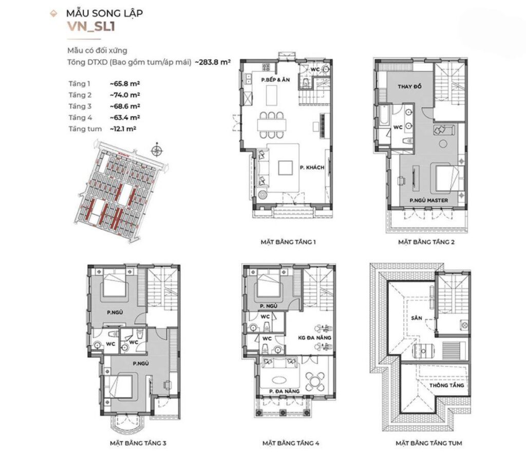 Quy hoạch Biệt thự song lập vinhomes green paradise Cần Giờ