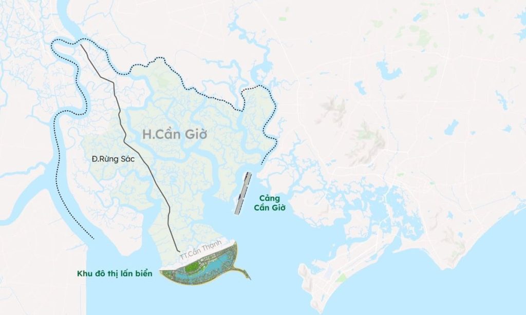 bản đồ Vinhomes Green Paradise Cần Giờ